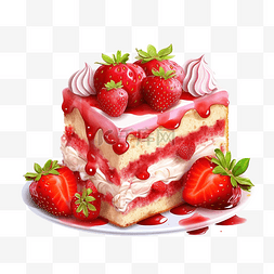 草莓蛋糕食品