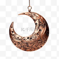 金属的符号图片_铜金属月亮装饰品
