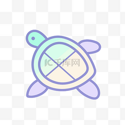 猫骑乌龟图片_白色背景上彩色线条的海龟插图 