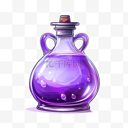 藥物瓶子图片_瓶子里的紫色药水插画gui元素