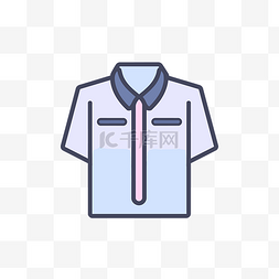 polo衫平面图片_正式衬衫是一个细线图标 向量