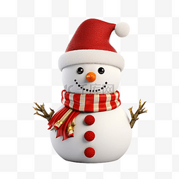圣诞节戴着帽子的雪人