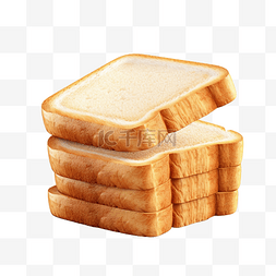 吃面包的人图片_切片吐司面包 3d 插图