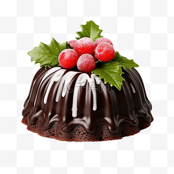 圣诞自制黑巧克力邦特蛋糕，石头