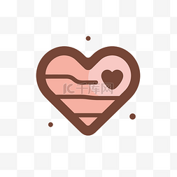 情人节主图标图片_饼干棕色插图的平面图标情人节“