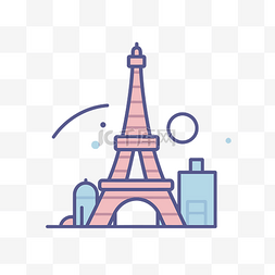 巴黎铁塔图标矢量图 illustrado