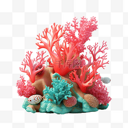 珊瑚礁 3d 渲染图