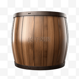 空白桶图片_3d 渲染棕色木橡木酒罐隔离