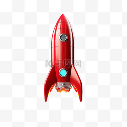 红色火箭飞船发射