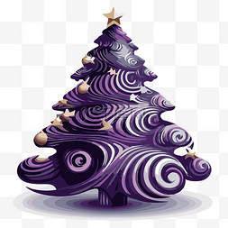 紫色圣诞树 向量