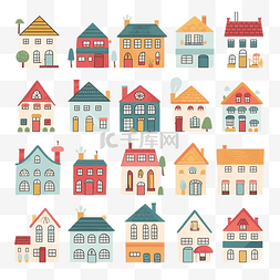 卡通城市住宅图片_可爱多彩的卡通房子