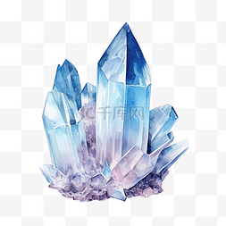 水晶哈克曼石的水彩插图