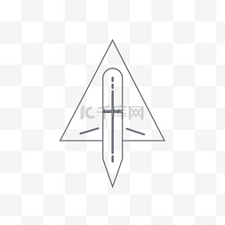 正面飞机图片_飞机标志三角形图标矢量线图标