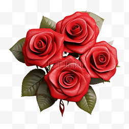 3d 插图红玫瑰
