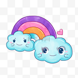 可爱彩虹装饰云朵