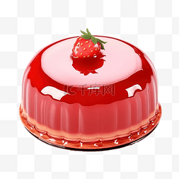慕斯圣诞糕点蛋糕甜点覆盖红色镜