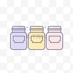 三个不同颜色的罐子 向量