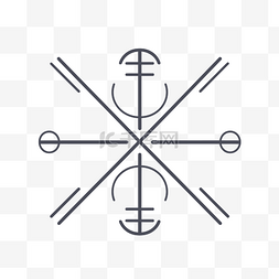 图形线十字交叉符号和护身符，带