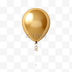 蓝色背景生日图片_金色生日气球