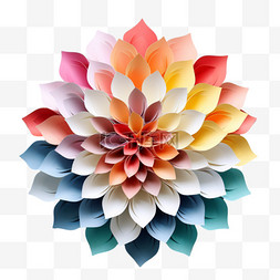 质感折纸花朵元素立体免抠图案