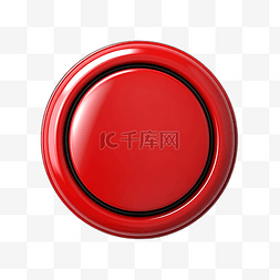 3d 渲染孤立的红色电源按钮