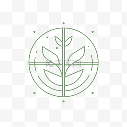 绿化平面素材图片_具有圆形轮廓的开放植物 向量
