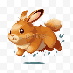 兔子跳卡通图片_跳兔 向量