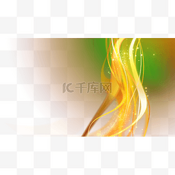 立体科技光图片_几何光效边框金色火焰