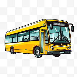 窗插画图片_公共交通巴士插画