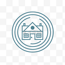 家政图标图片_房子在圆线图标 向量