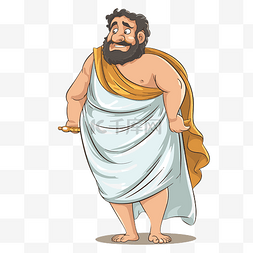 手加图片_托加剪贴画卡通希腊男子穿着长袍