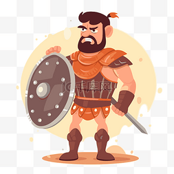 挥剑的武士图片_角斗士剪贴画卡通希腊武士人物拿