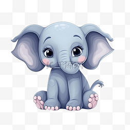 电影吉祥物图片_可爱的大象动物插画