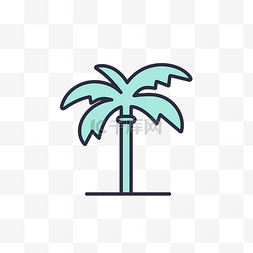 一个普通的棕榈树轮廓图标 向量