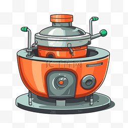 离心机剪贴画卡通橙色蒸汽动力炉