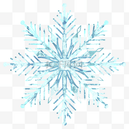 雪花冰晶元素图片_冬季圣诞蓝色雪花图案