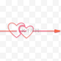 红色爱心边框图片_情人节爱心边框横图可爱箭头