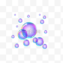 装饰漂浮图案图片_气泡紫色渐变透明漂浮