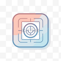 彩色方块中按钮的图像 向量