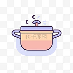 烹饪锅图标图片_白色背景上烹饪锅的图标 向量