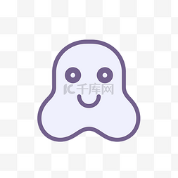 友善背景图片_带着微笑的紫色幽灵图标 向量
