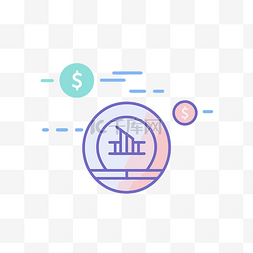 icon图标金融图片_平面概念金融图表的平面图标，圆