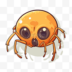 大眼睛贴图图片_可爱的橙色蜘蛛，大眼睛矢量图剪