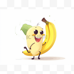 香蕉图片_站在香蕉中间的卡通动物