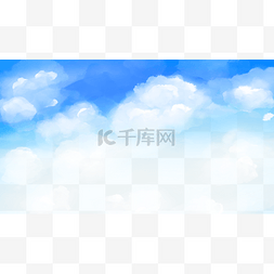 蓝色天空的云图片_蓝天白云草地写实风格云层