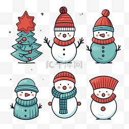 圣诞装饰设计矢量图片_圣诞装饰冬季元素系列卡通人物设