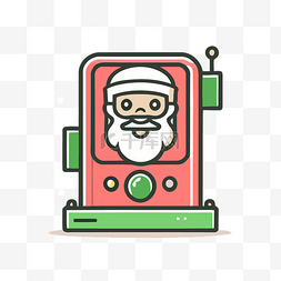 圣诞老人机器人的插图 向量