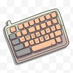 白色背景上的卡通键盘 向量