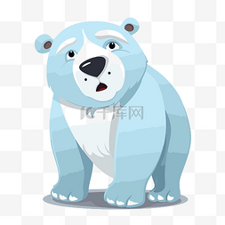 卡通北极熊剪贴画北极熊白色和蓝