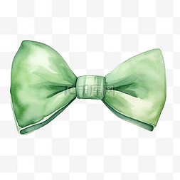 水彩绿色领结